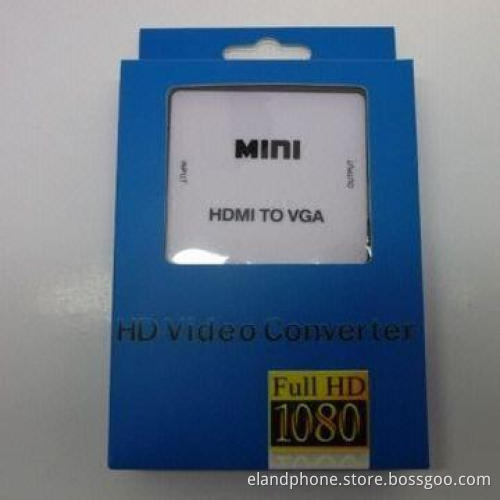 HDMI to VGA Converter, Supports Plug-and-Play Function